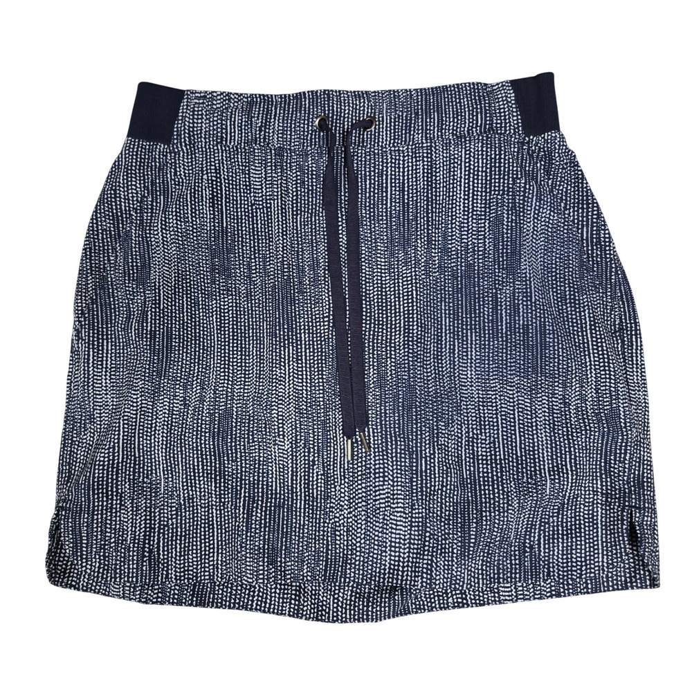 Athleta Skort Tennis Elastic Waist Navy Blue White Dotted Print Women's Size 2